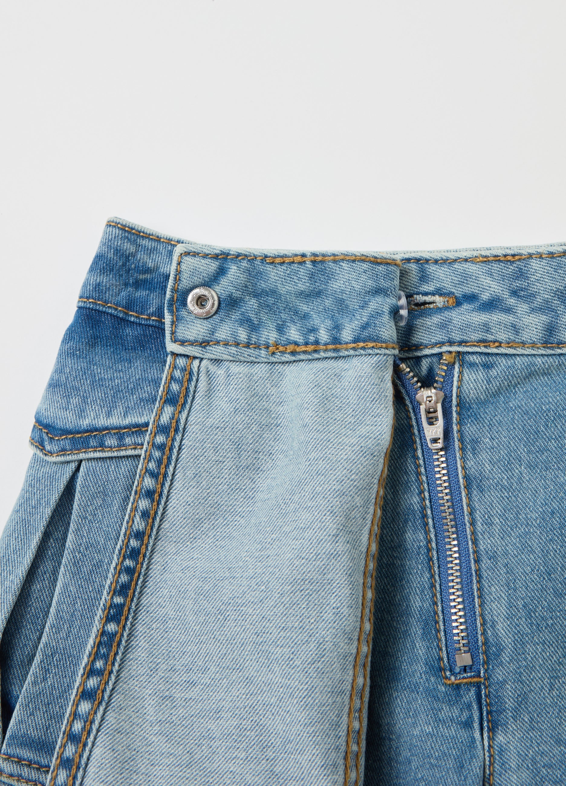 Cargo Skort In Denim With Darts