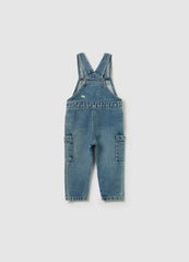 Ovs Denim Dungarees With Abrasions
