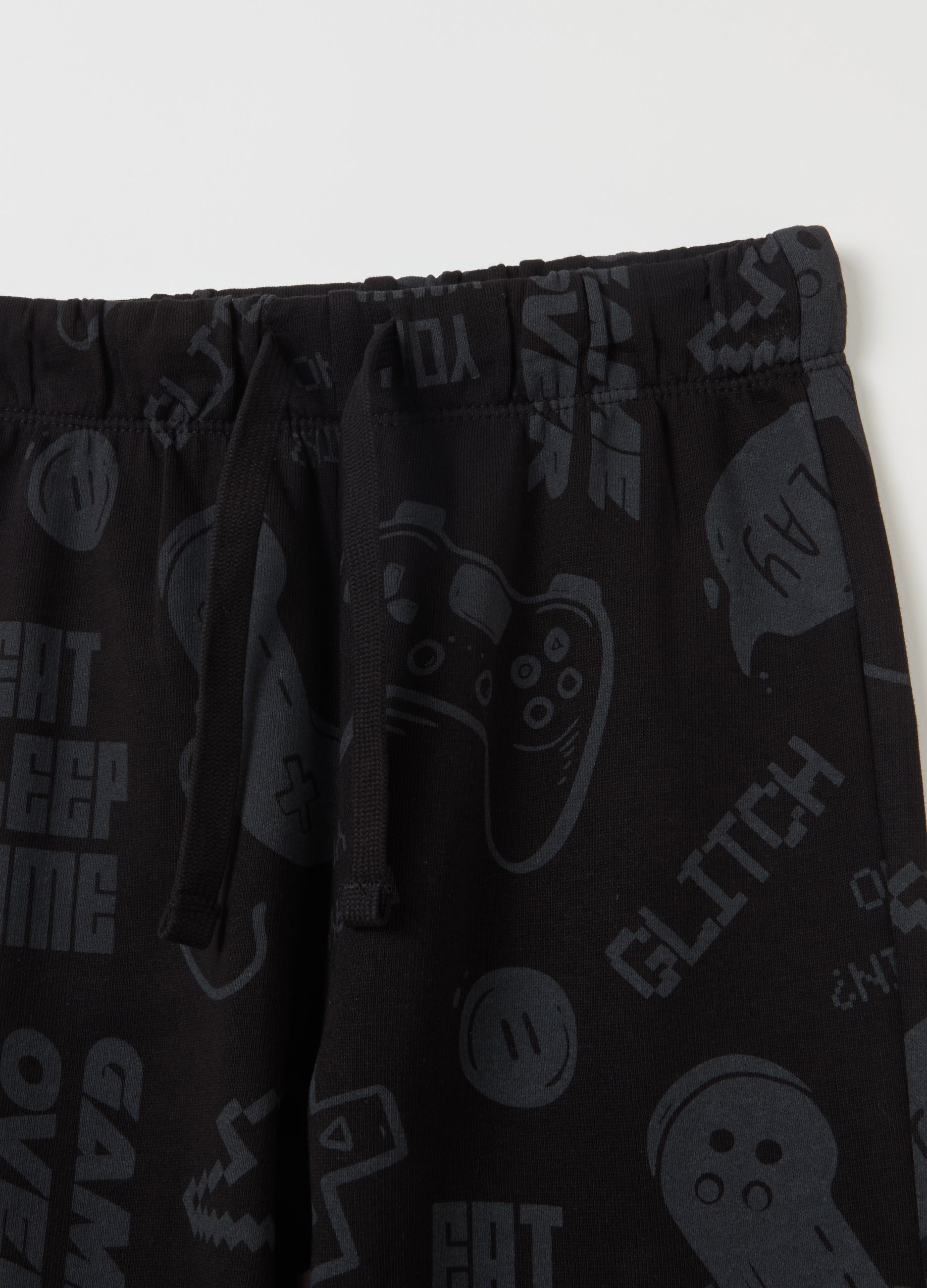 Fleece Joggers With Drawstring And Print