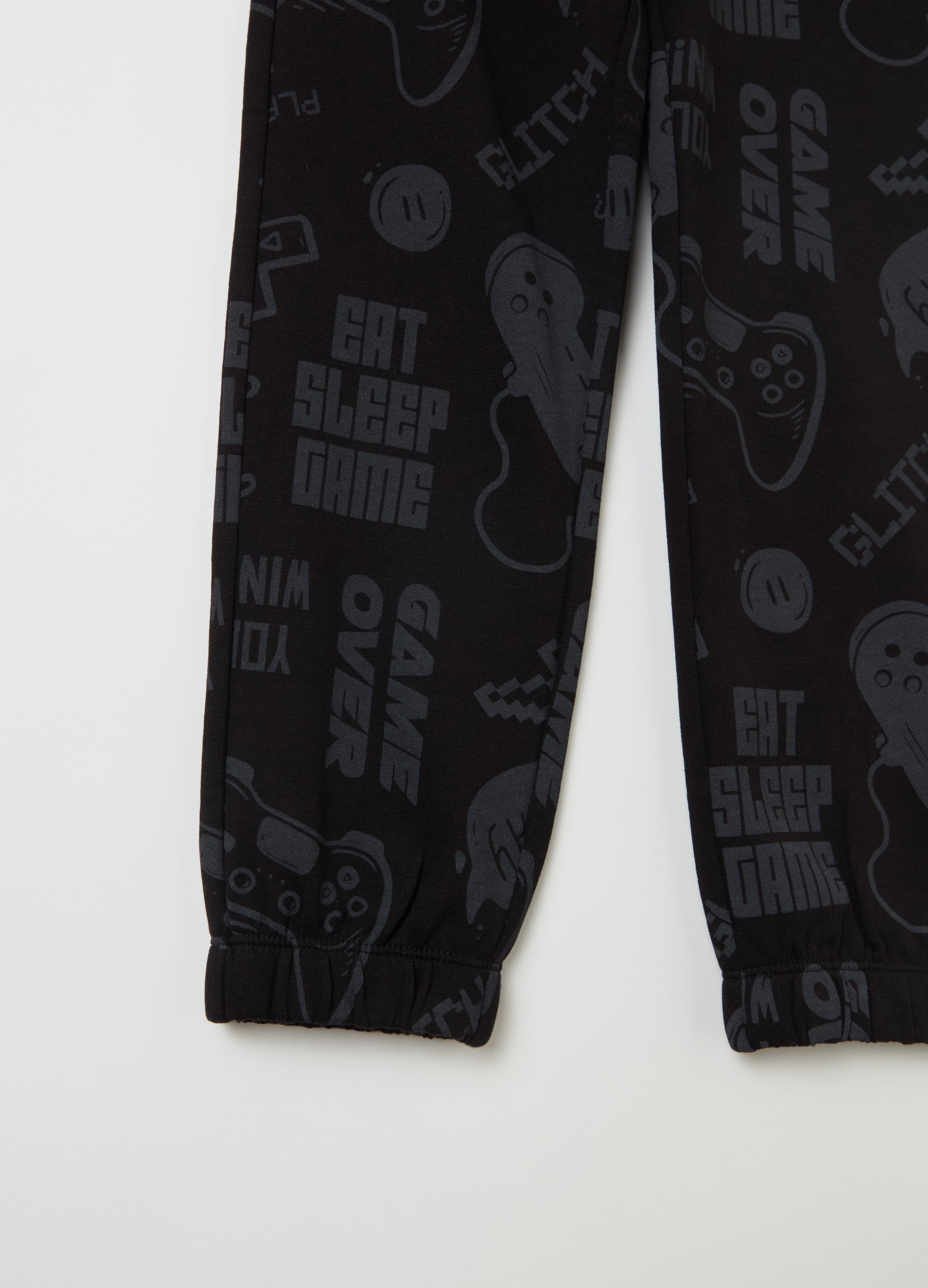 Fleece Joggers With Drawstring And Print