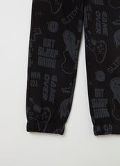 Fleece Joggers With Drawstring And Print