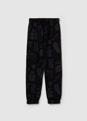 Fleece Joggers With Drawstring And Print