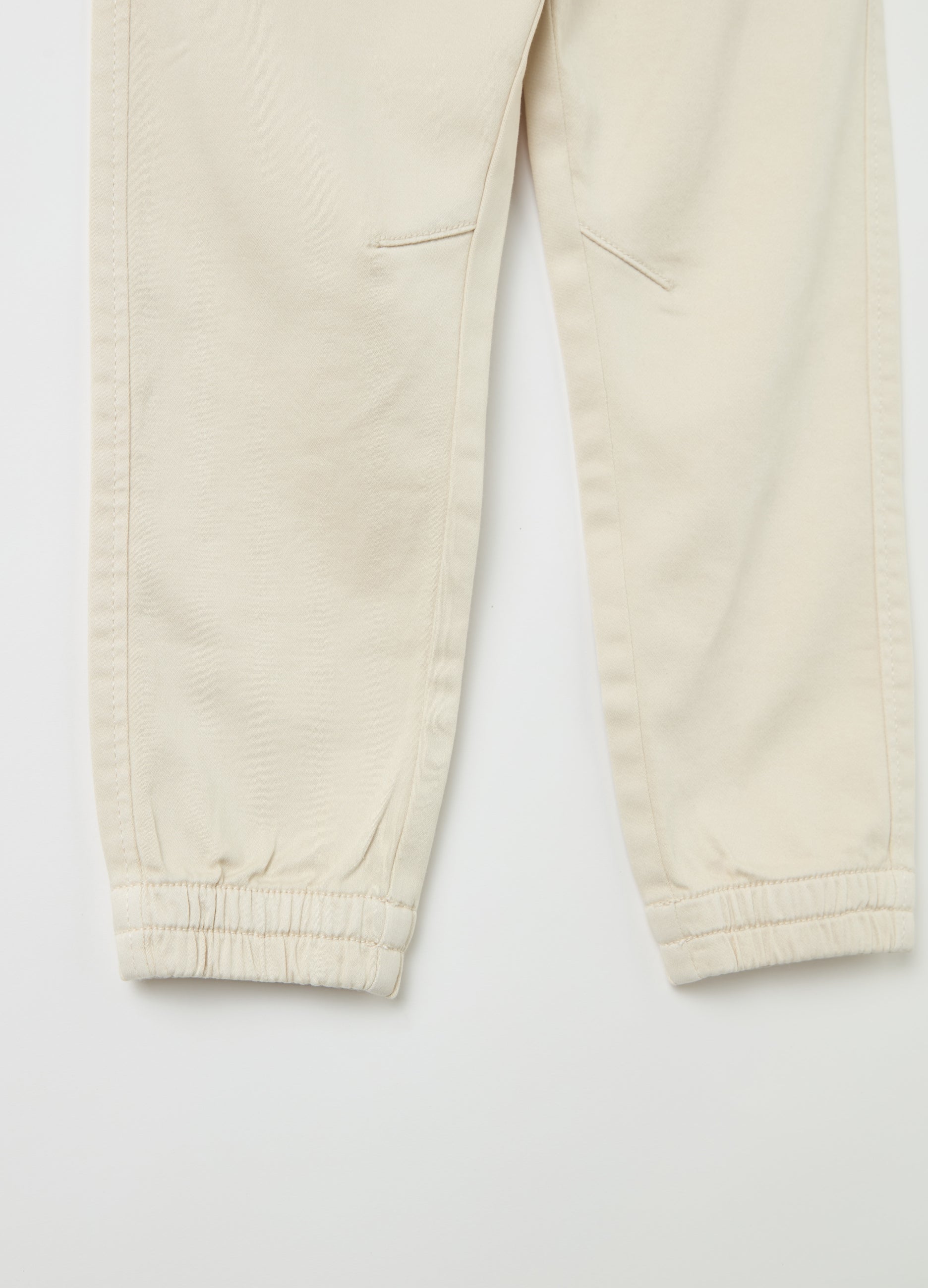 Stretch Cotton Joggers With Drawstring