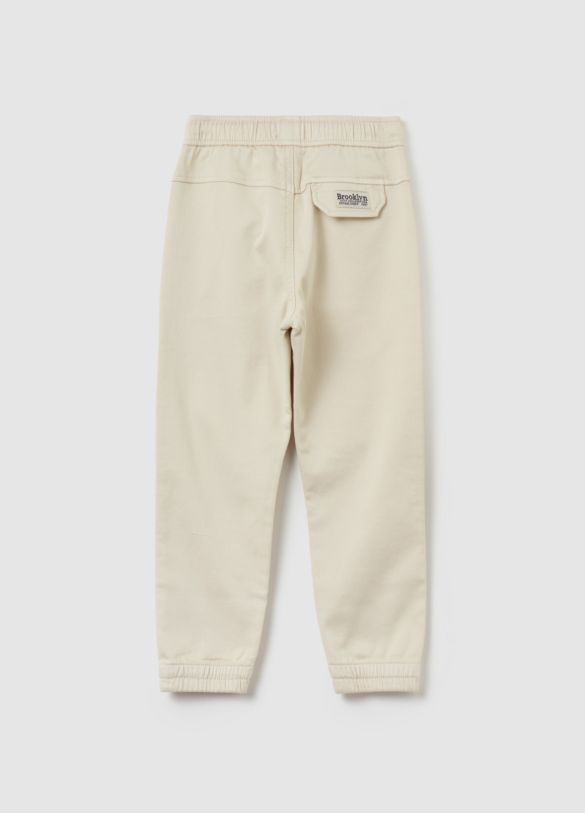 Stretch Cotton Joggers With Drawstring
