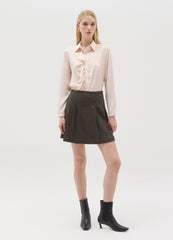 Satin Shirt With Stripes And Flounce