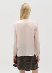 Satin Shirt With Stripes And Flounce