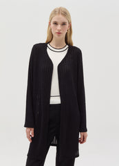 Long Open Cardigan With Openwork