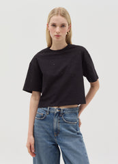 Cotton T-Shirt With Diamanté Motifs