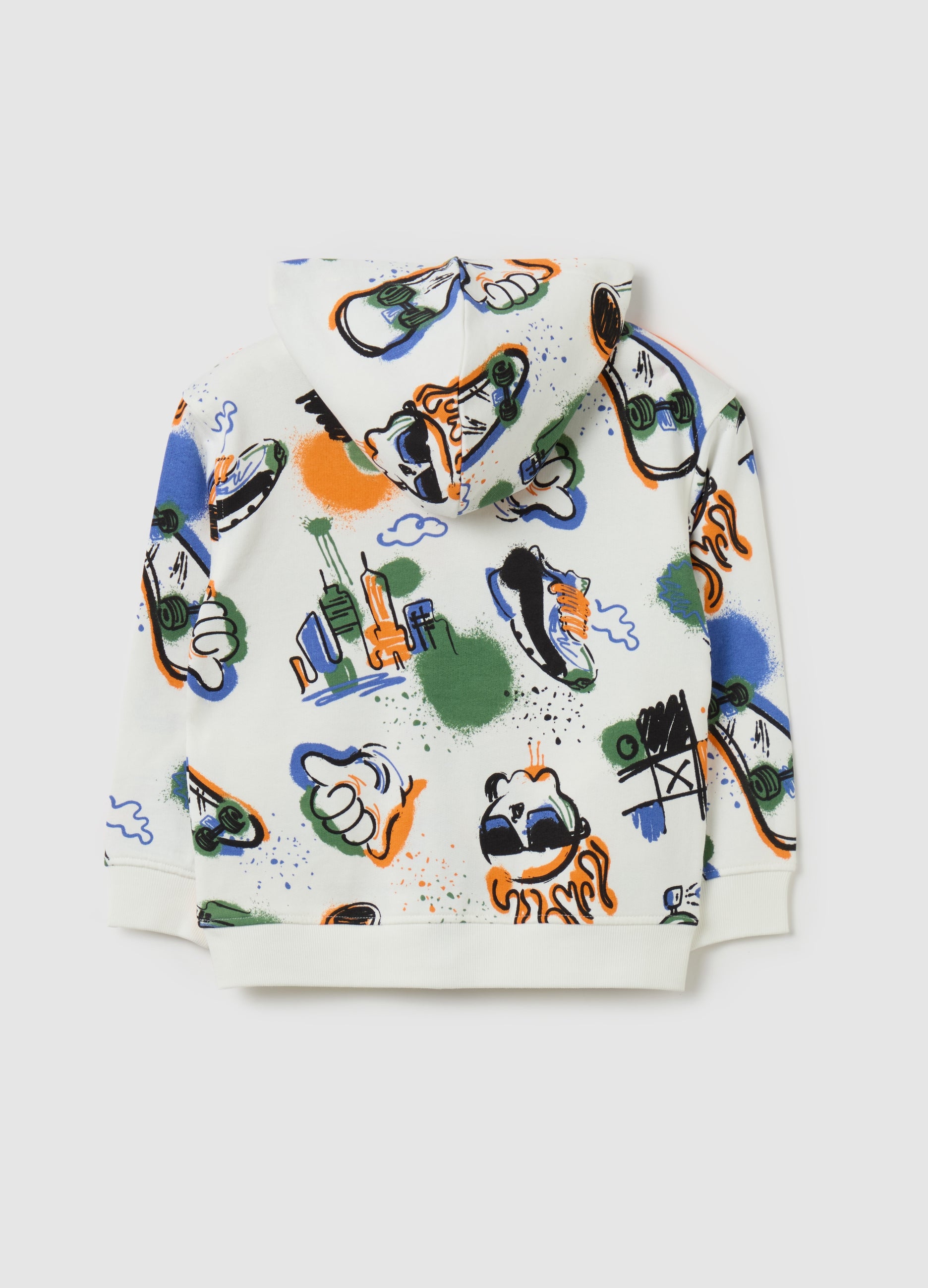 Ovs French Terry Full-Zip Sweatshirt With Print