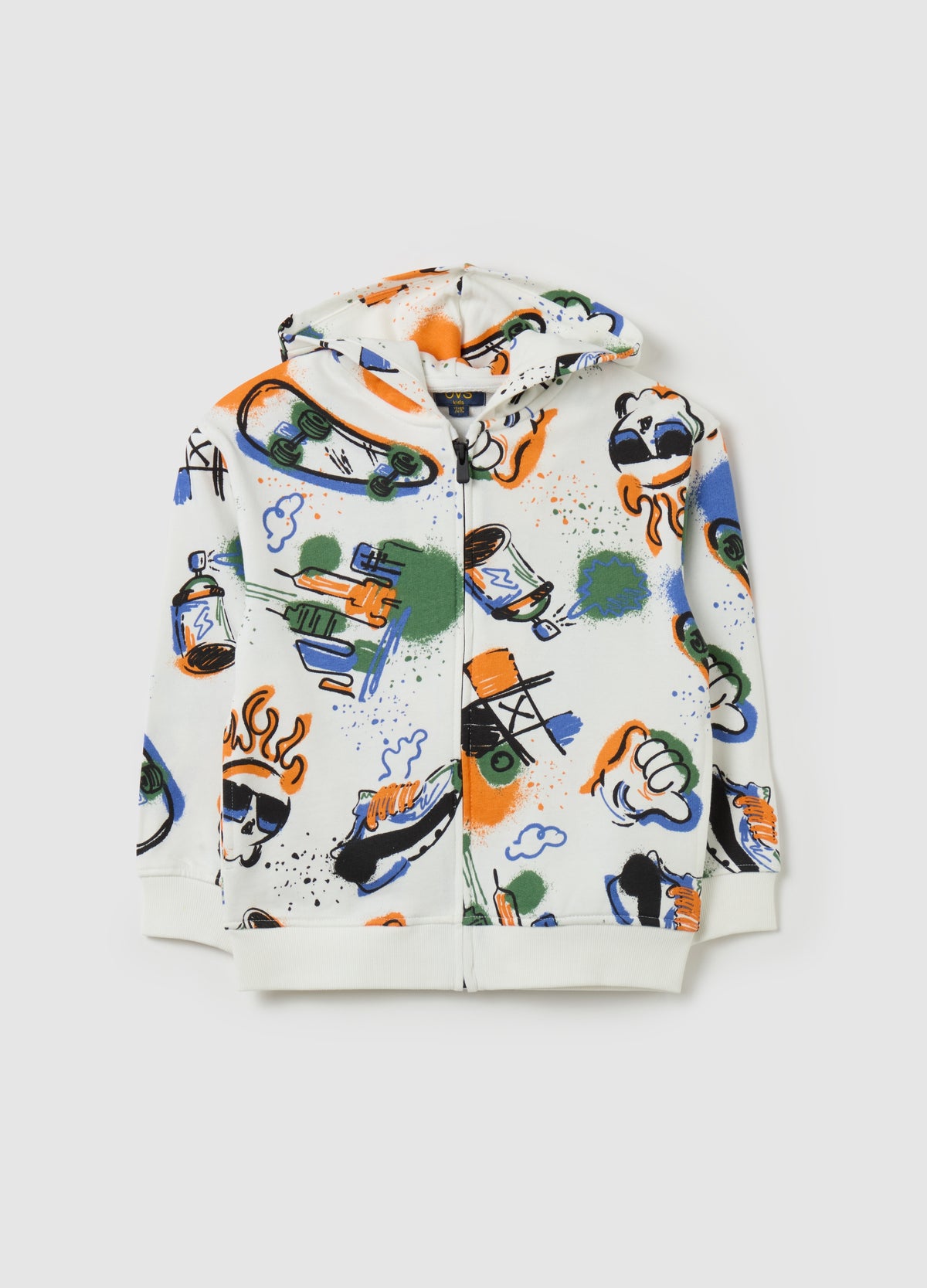 Ovs French Terry Full-Zip Sweatshirt With Print