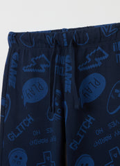 Ovs Fleece Joggers With Drawstring And Print