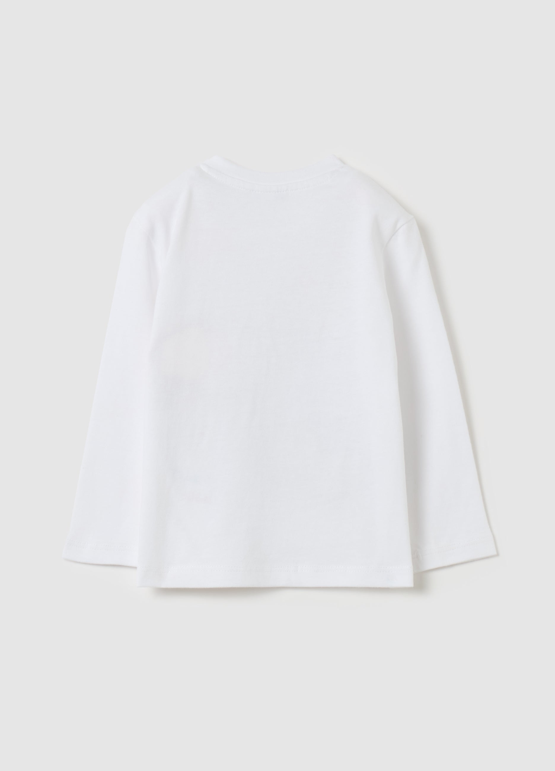 Ovs Organic Cotton T-Shirt With Patch And Long Sleeves