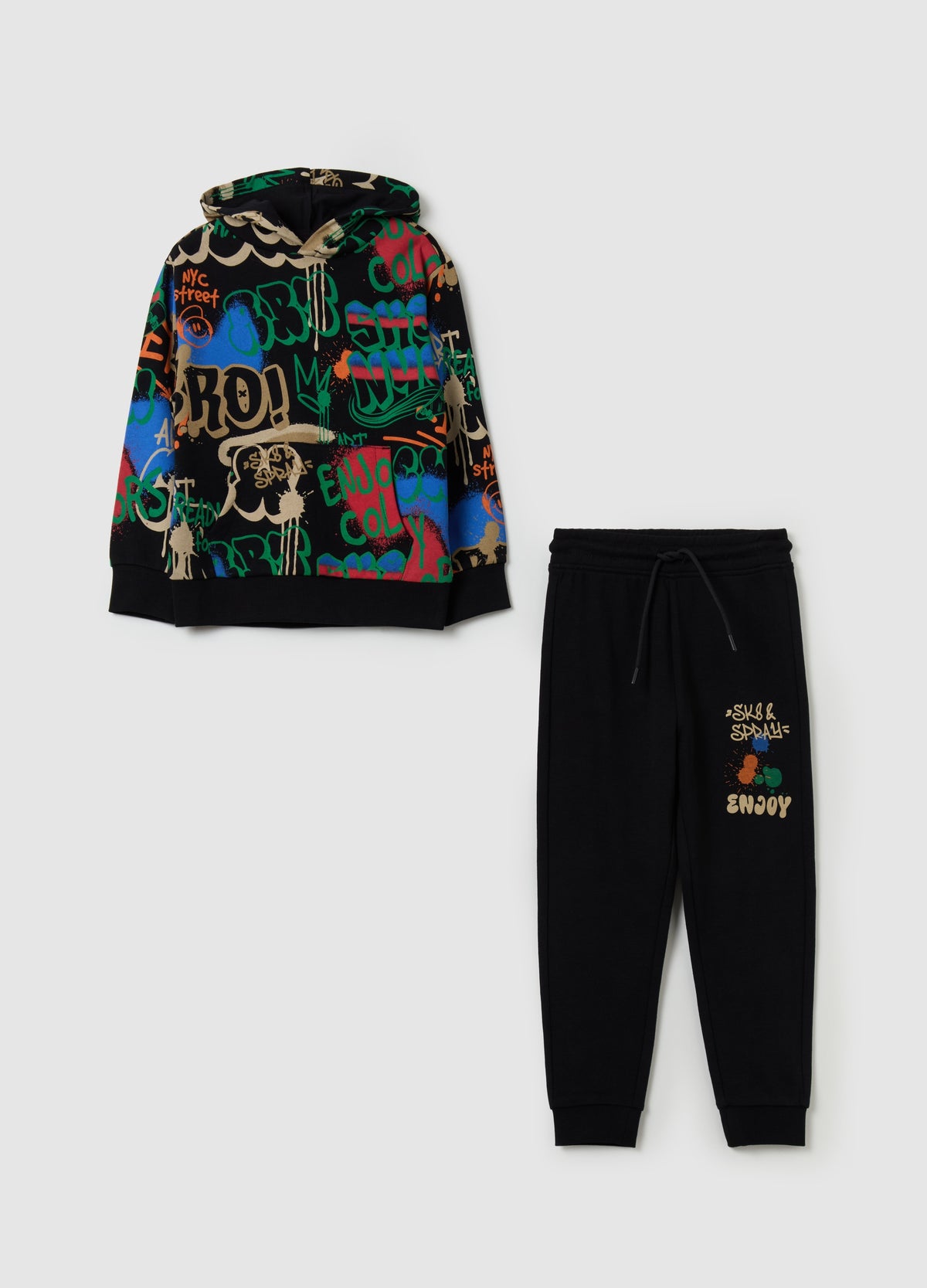 Fleece Jogging Set With Print