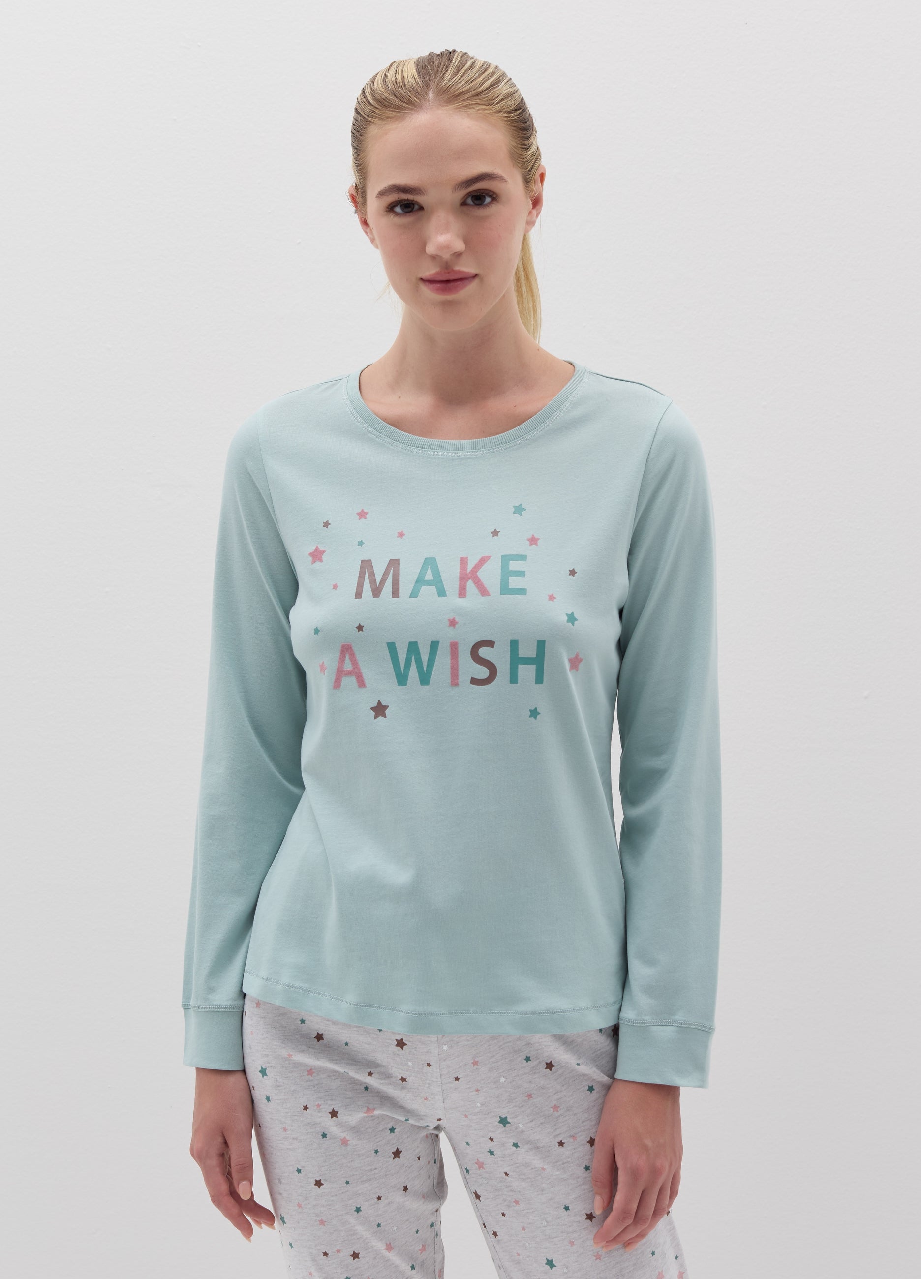 Long Pyjamas With Small Stars Print
