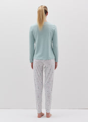Long Pyjamas With Small Stars Print