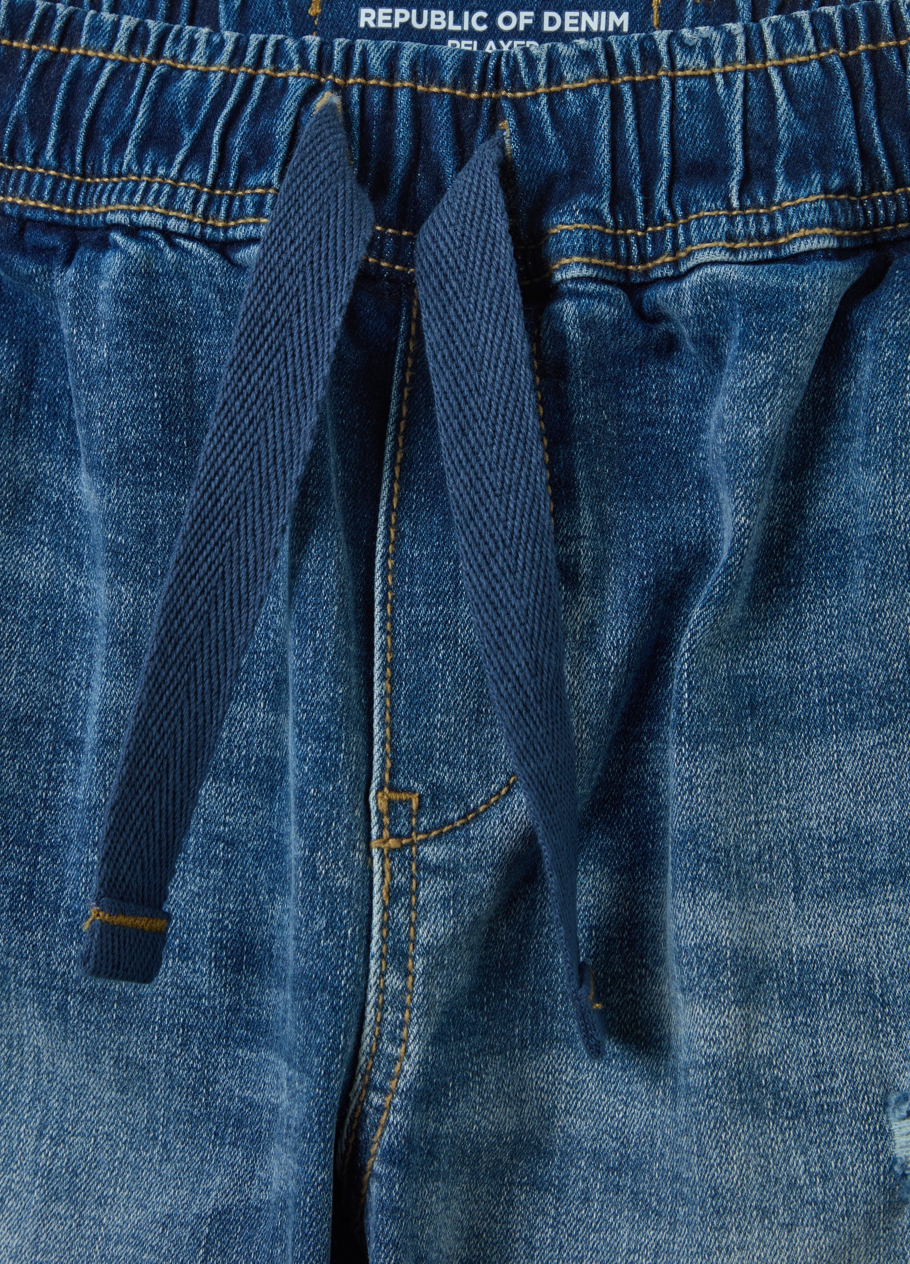 Ovs Denim Joggers With Drawstring