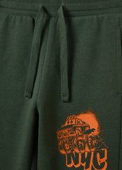 Ovs Fleece Joggers With Drawstring And Print