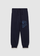 Ovs Fleece Joggers With Drawstring And Print