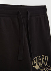 Ovs Fleece Joggers With Drawstring And Print