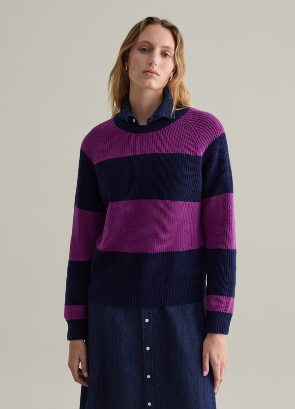 Ovs Striped Pullover With Raglan Sleeves