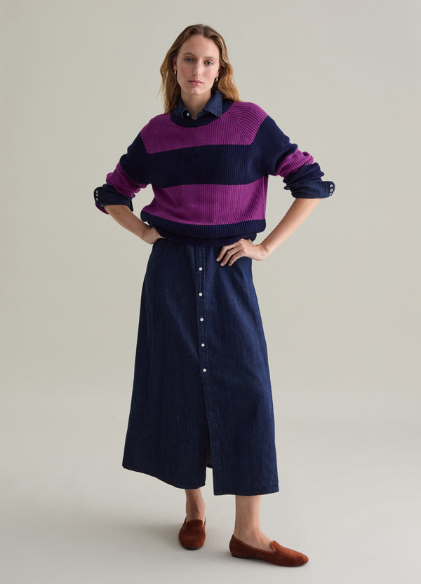 Ovs Striped Pullover With Raglan Sleeves
