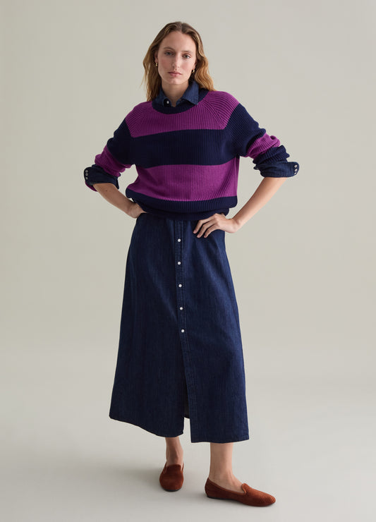 Striped Pullover With Raglan Sleeves
