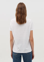 T-Shirt With Butterflies And Flowers Print