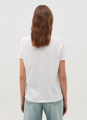 T-Shirt With Flowers And Butterflies Print