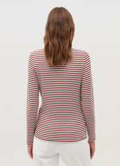 Ovs Striped T-Shirt With Mock Neck