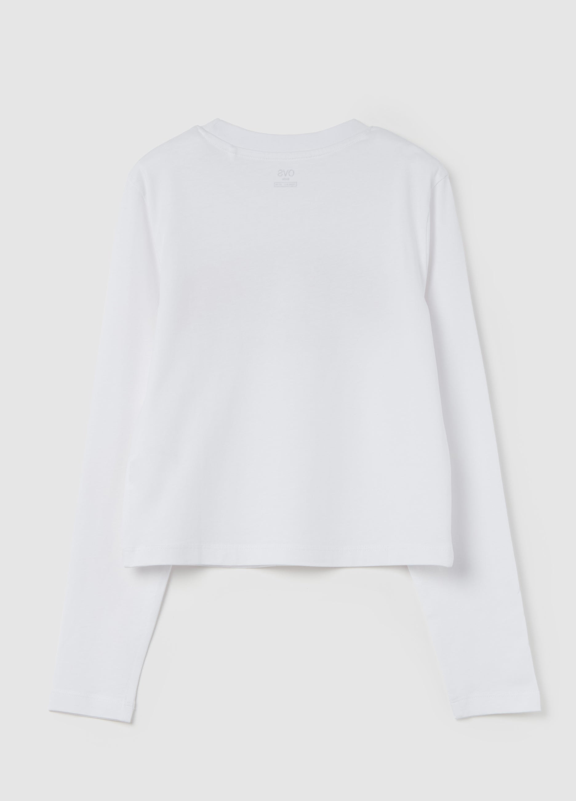 Crop T-Shirt With Long Sleeves And Print