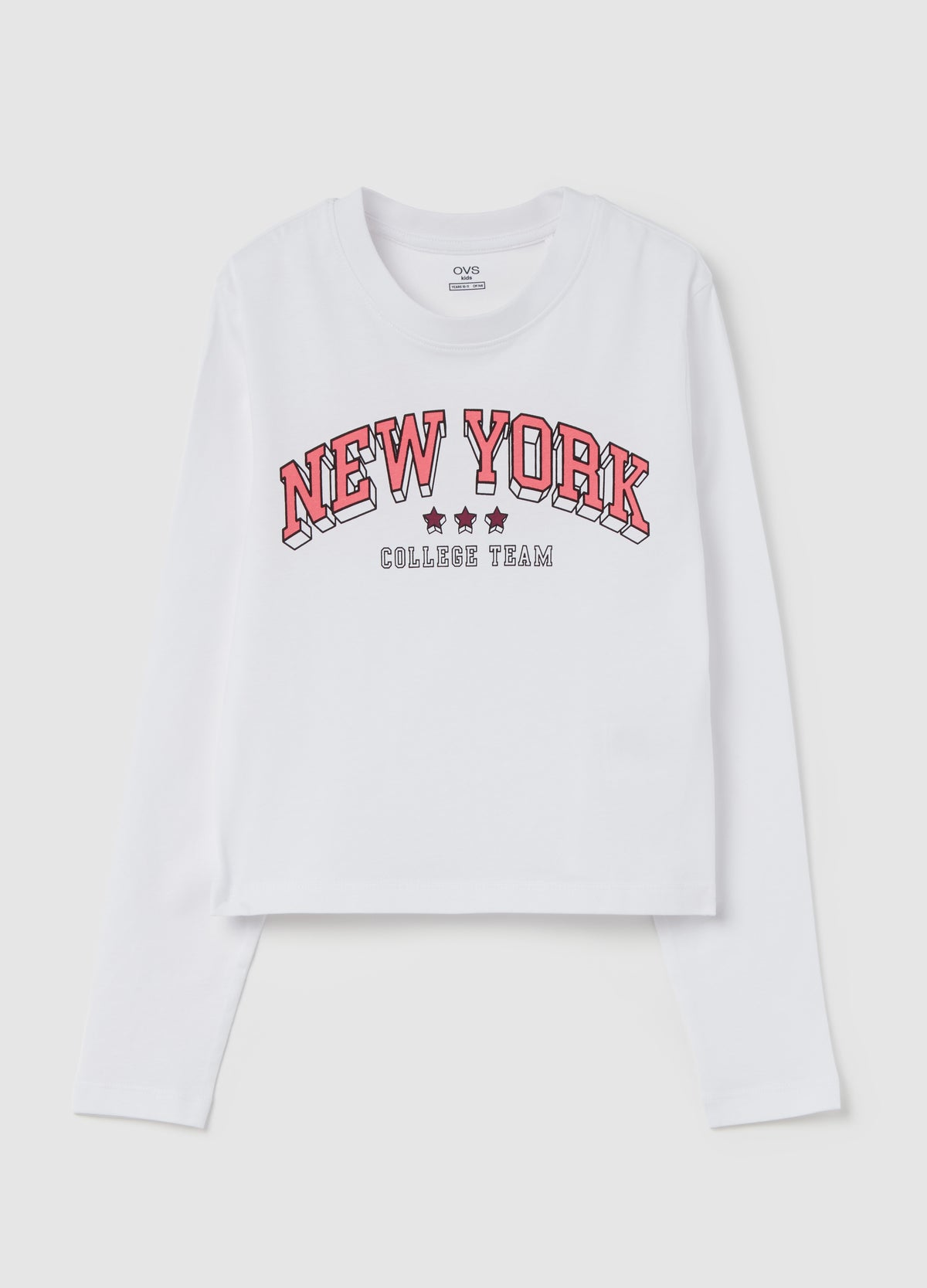 Crop T-Shirt With Long Sleeves And Print