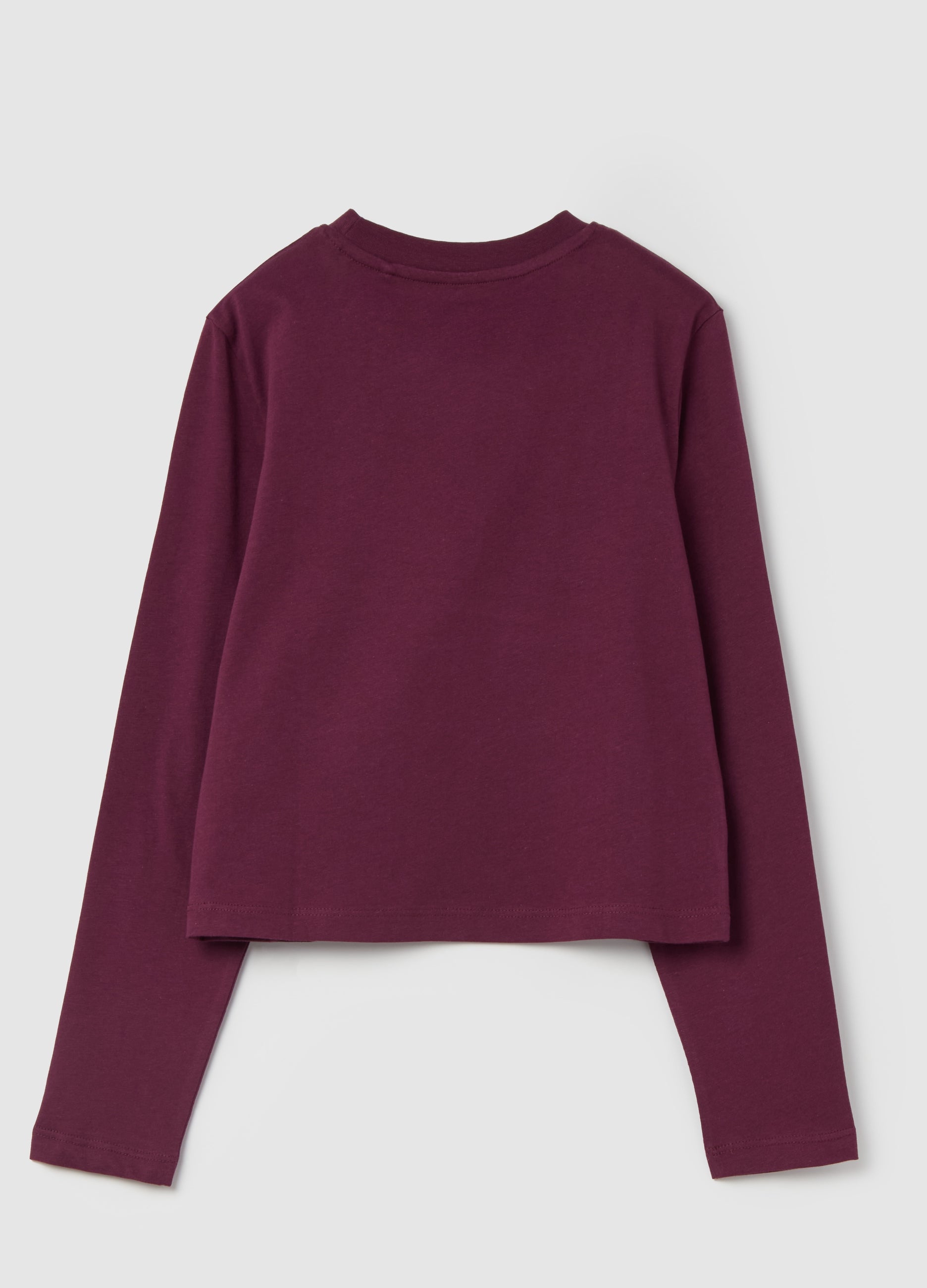 Crop T-Shirt With Long Sleeves And Print