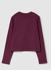 Crop T-Shirt With Long Sleeves And Print