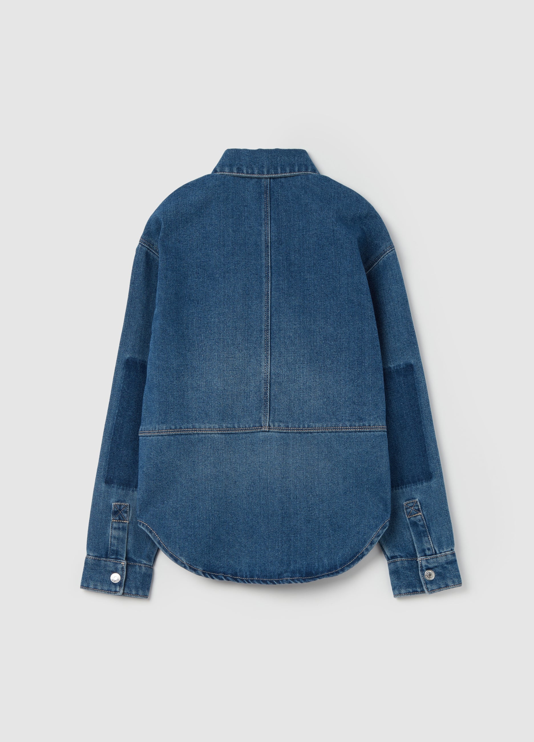 Denim Shirt With Lettering Print