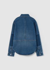 Denim Shirt With Lettering Print