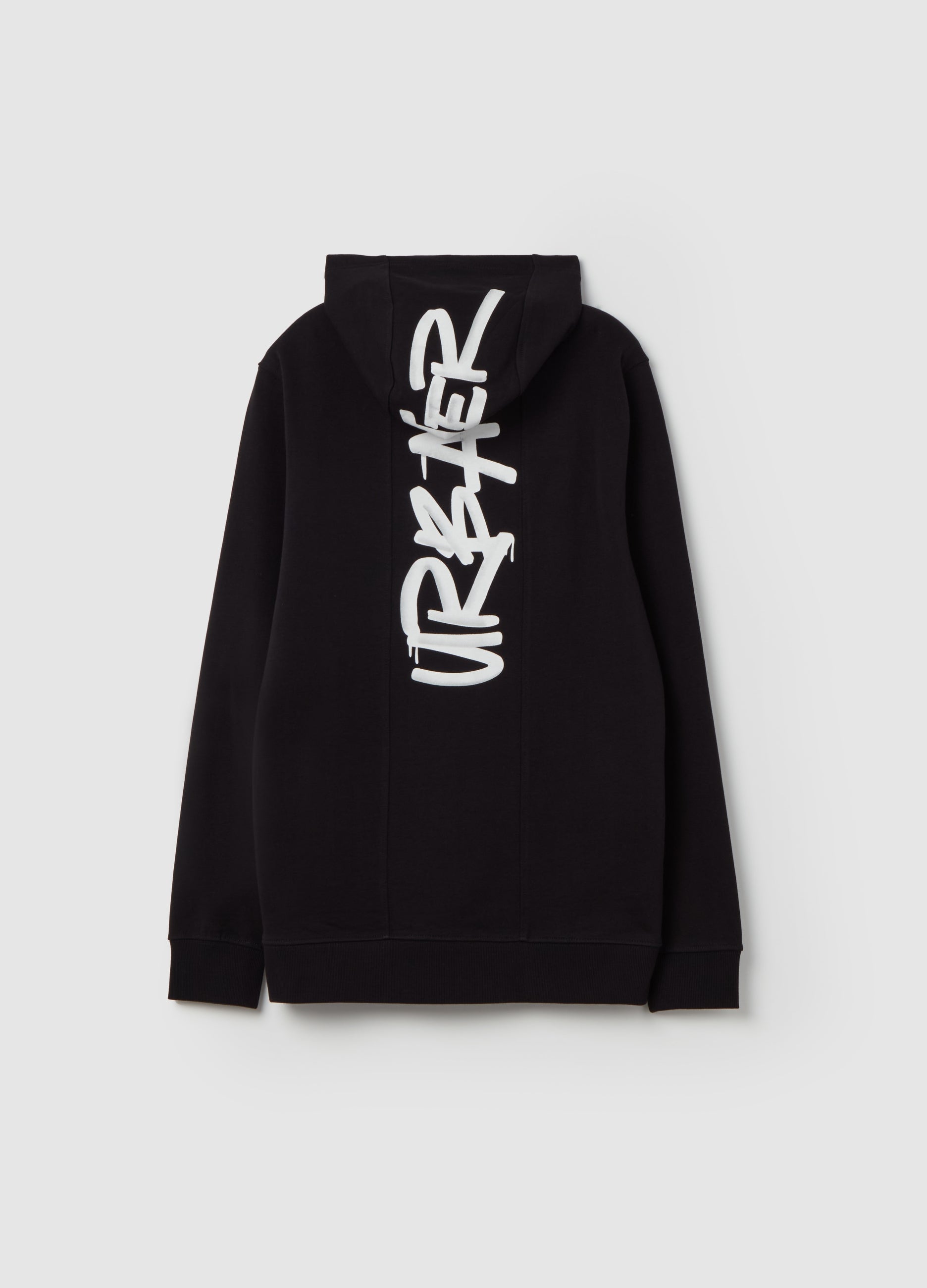 Ovs French Terry Sweatshirt With Hood And Print