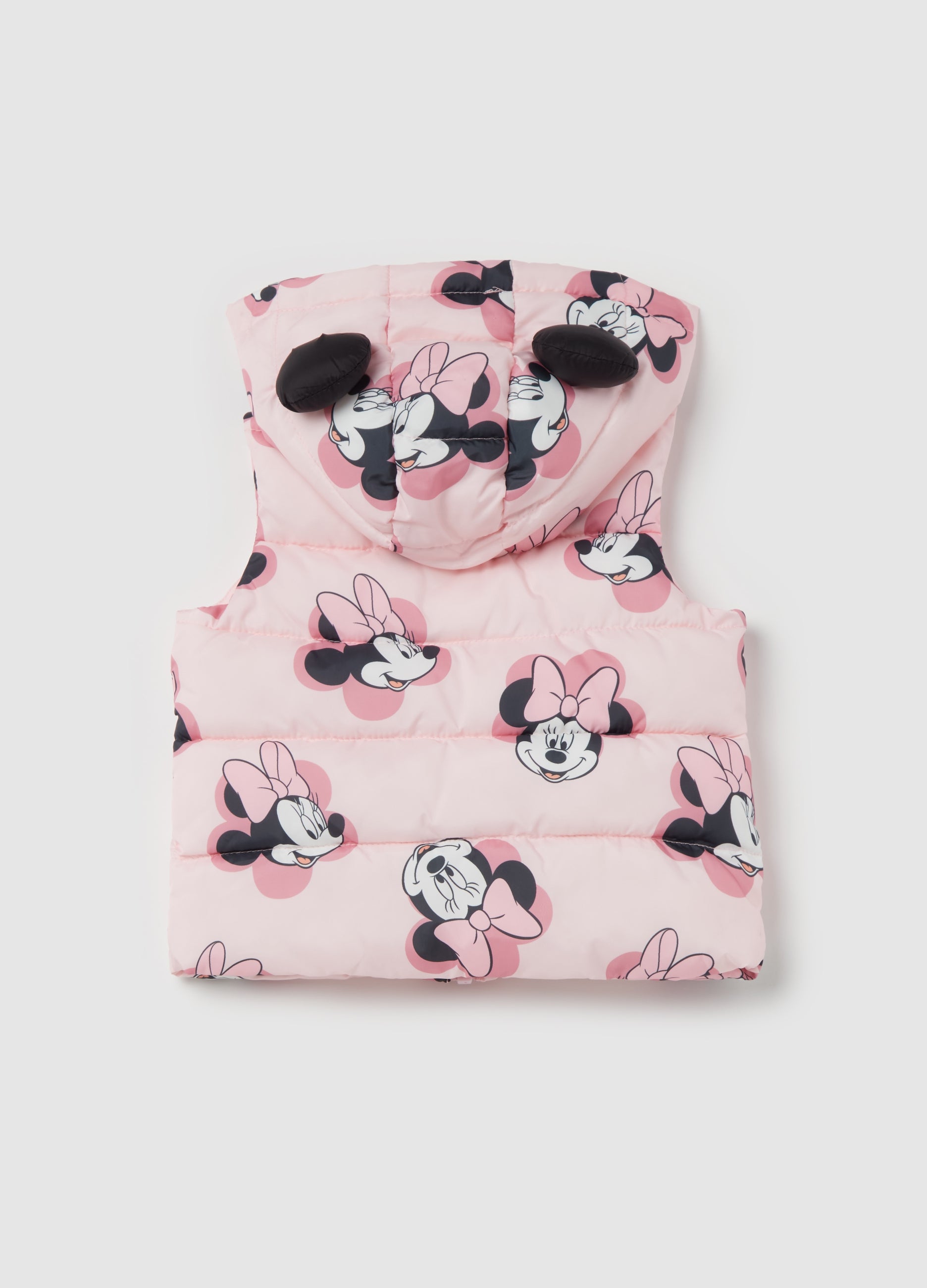 Quilted Gilet With Minnie Mouse Print