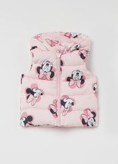 Quilted Gilet With Minnie Mouse Print