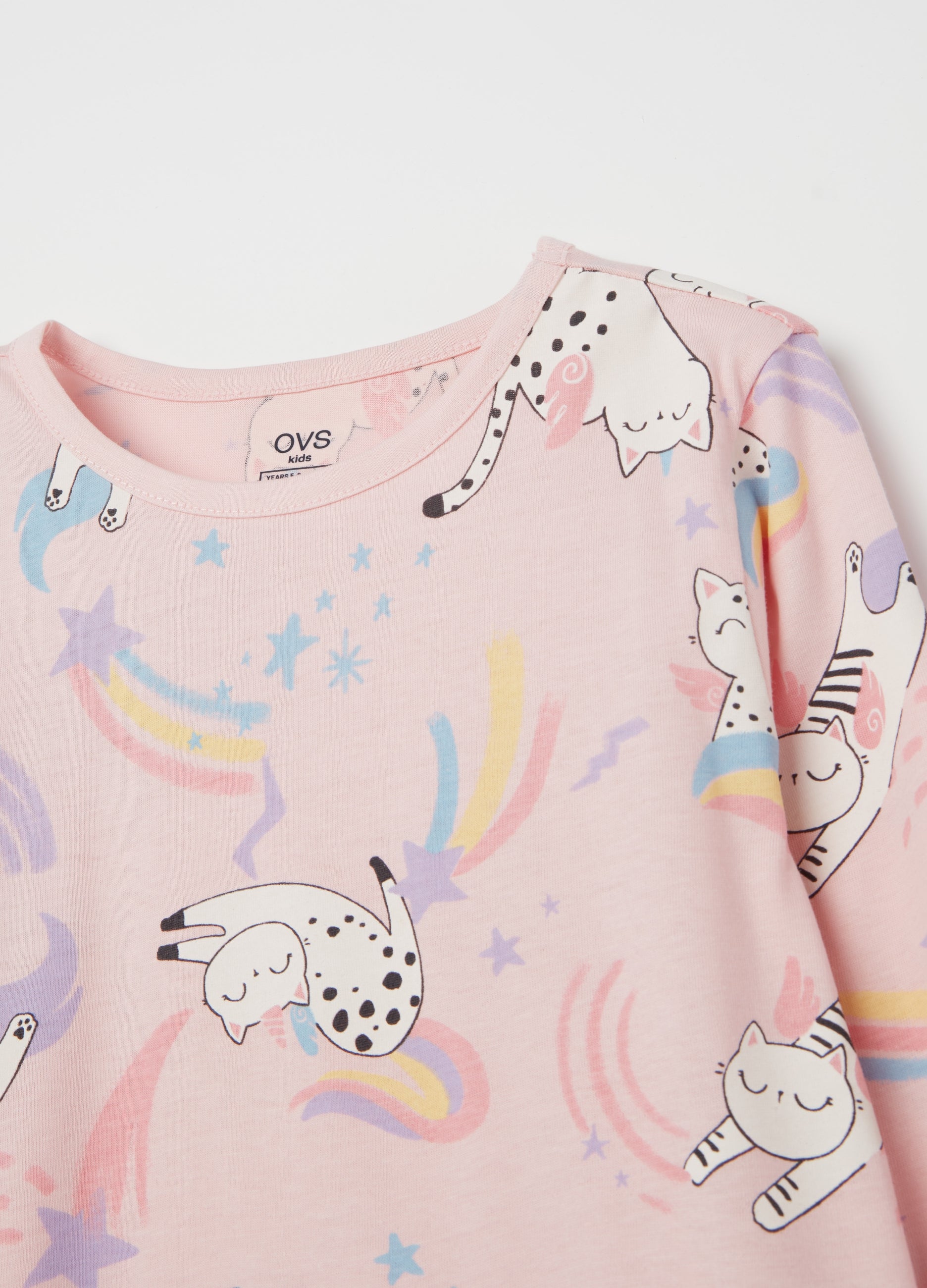 Organic Cotton Pyjamas With Unicorn Kittens Print