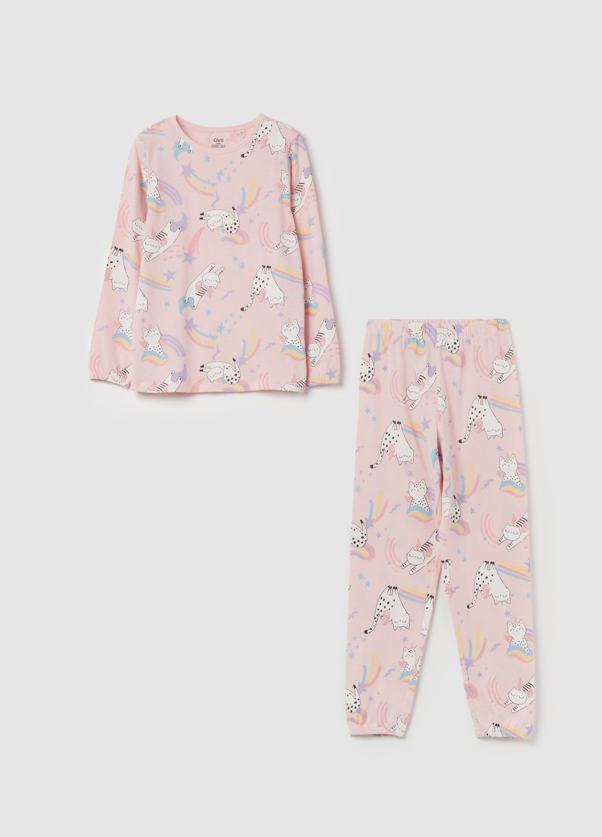 Organic Cotton Pyjamas With Unicorn Kittens Print