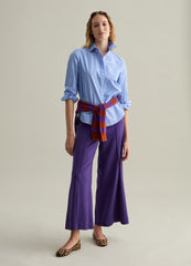 Bootcut-Fit Trousers With Raised Stitching