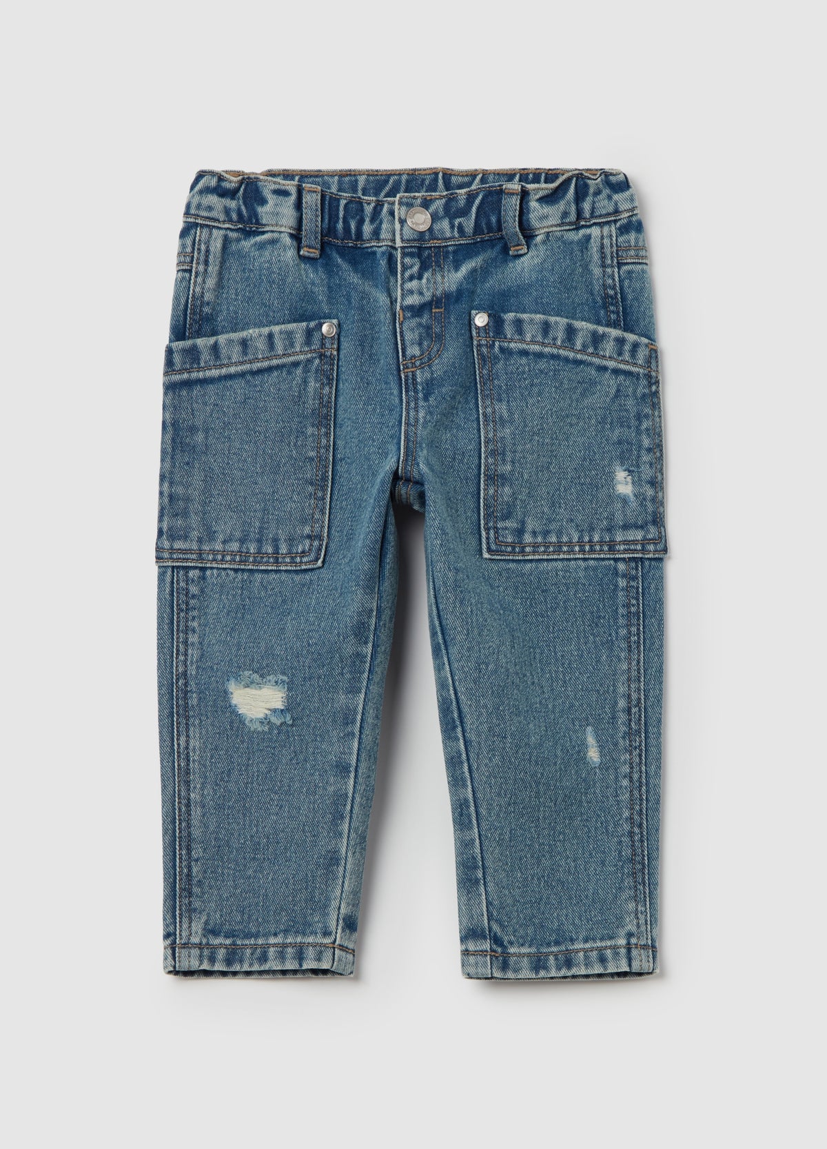 Cotton Jeans With Abrasions