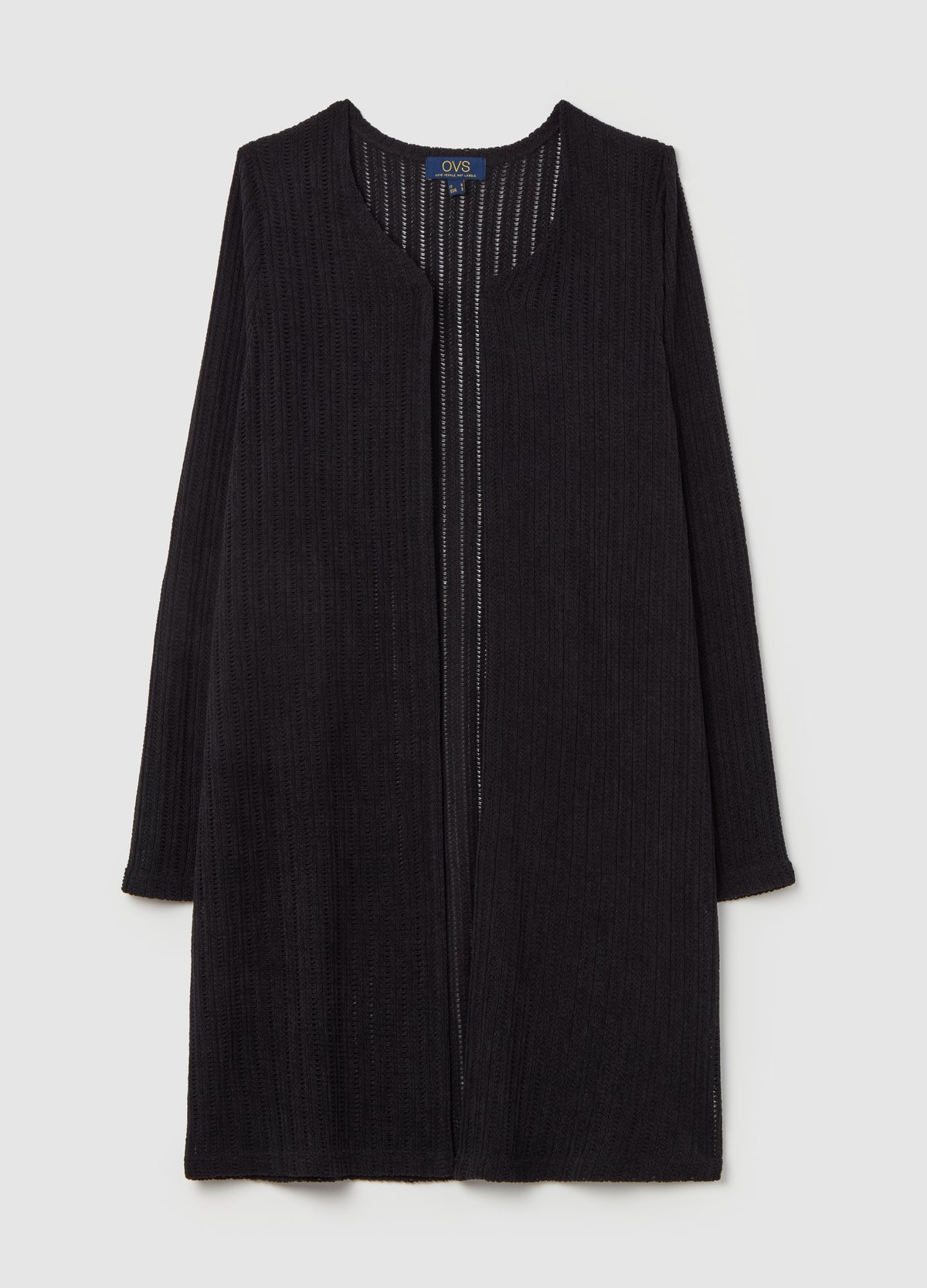 Long Open Cardigan With Openwork