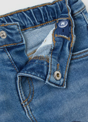 Five-Pocket Jeans With Mickey Mouse Print