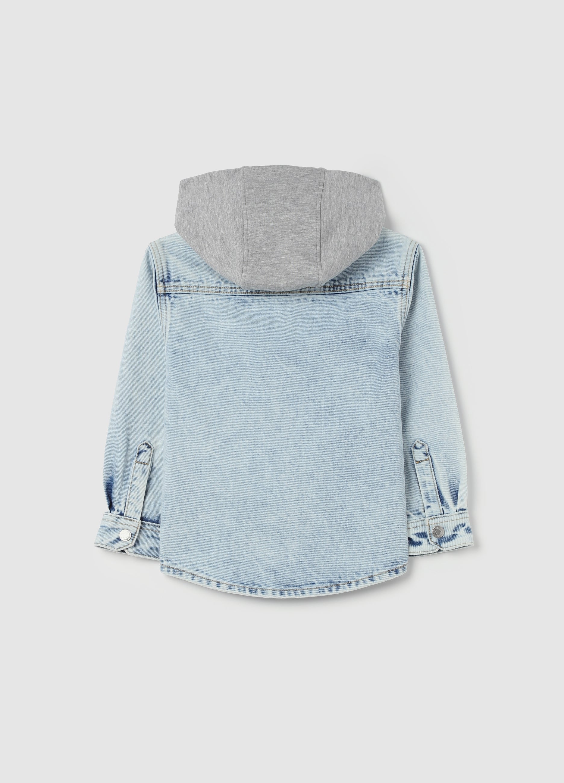 Ovs Denim Shirt With Fleece Hood