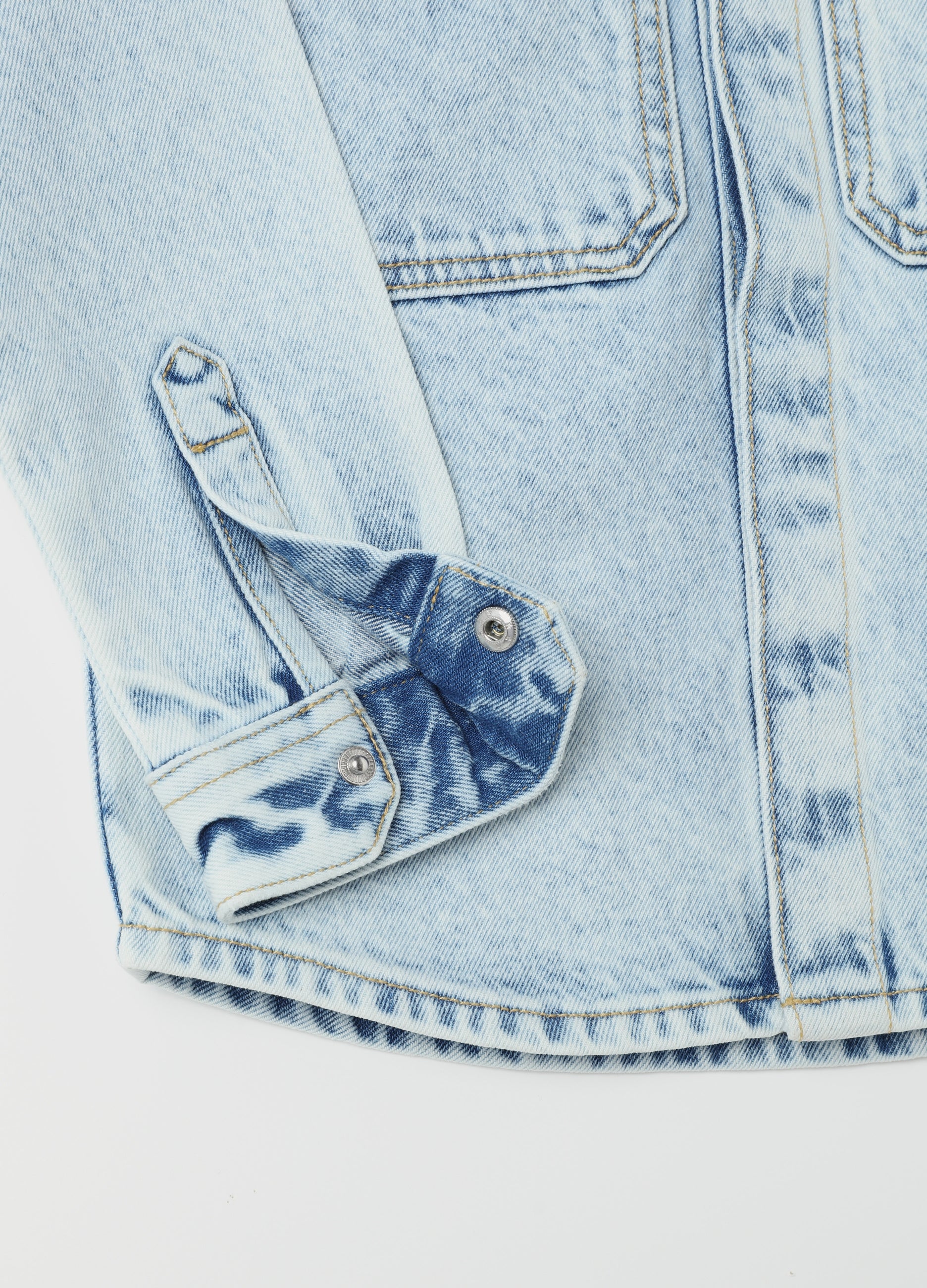 Ovs Denim Shirt With Fleece Hood