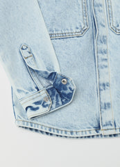 Ovs Denim Shirt With Fleece Hood