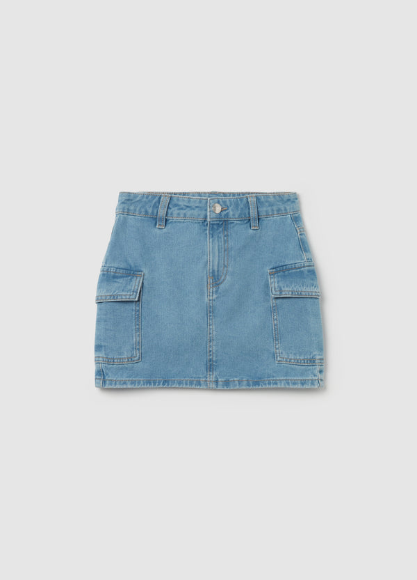 Ovs Denim Miniskirt With Pockets