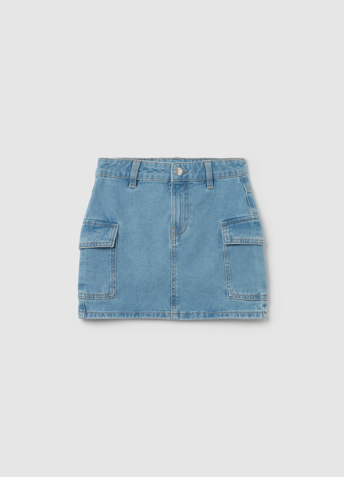 Denim Miniskirt With Pockets