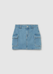 Denim Miniskirt With Pockets
